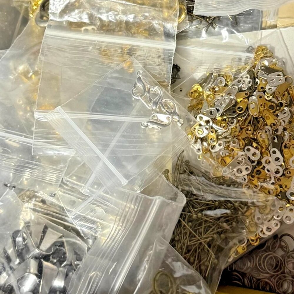 Mystery Grab Bag of Jewelry Supplies - Beads, Findings, Pendants Full Pound
